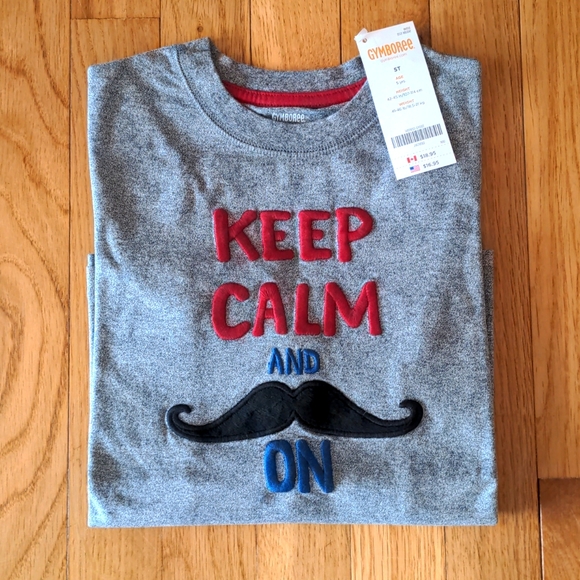 Gymboree Other - Gymboree Keep Calm and Mustache On Long Sleeve T shirt size 5T